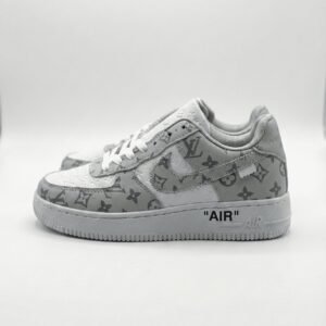 grey and white sneakers