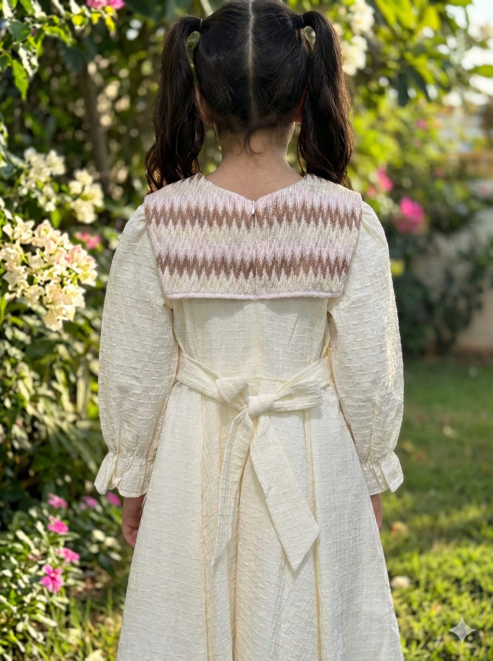 The Chevron Knit Sailor Dress – Ivory & Rose — view 2 of 4