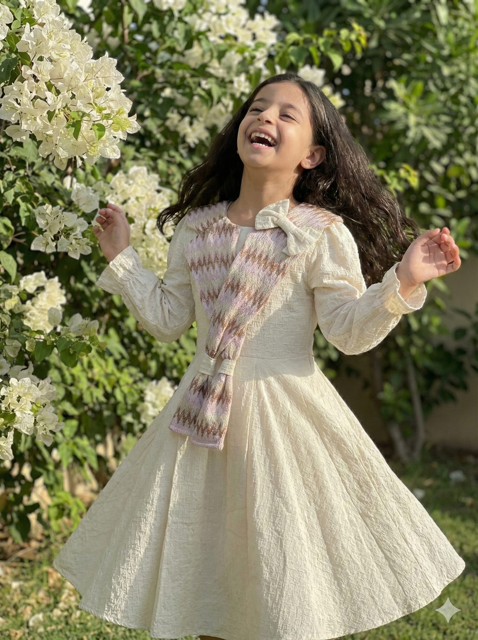 The Chevron Knit Sailor Dress – Ivory & Rose — view 3 of 4