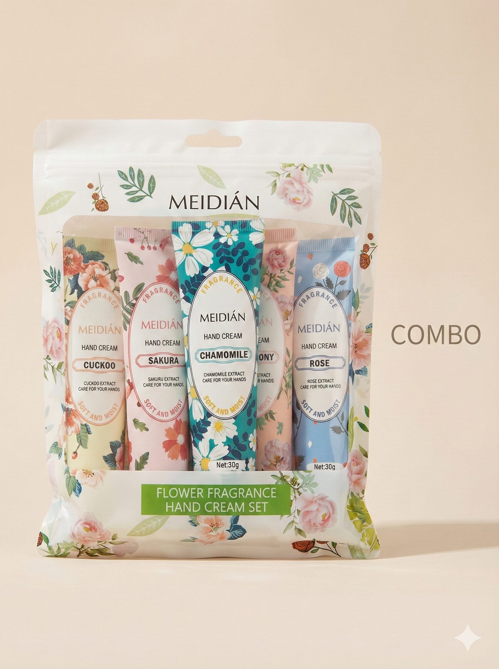 meidiÁn flower fragrance hand cream combo set of (5)