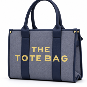 Classic Denim Statement Tote with Crossbody Strap