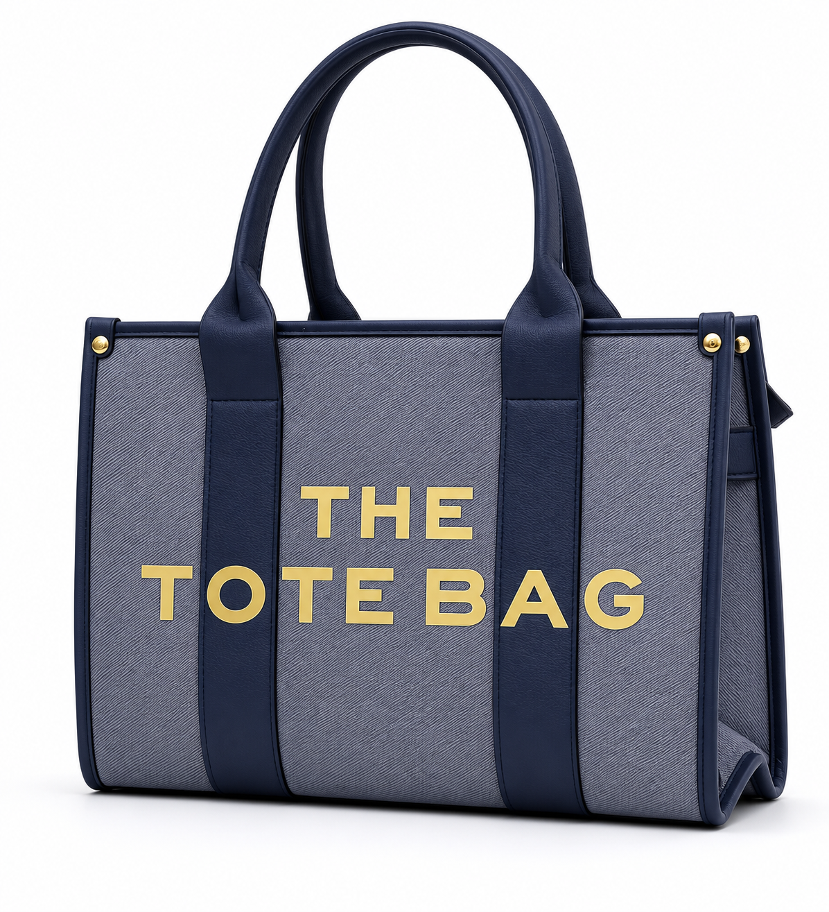 Classic Denim Statement Tote with Crossbody Strap