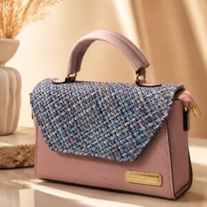 Blush Weave Luxe Handbag