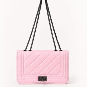 Blush Luxe Quilted Chain Shoulder Bag