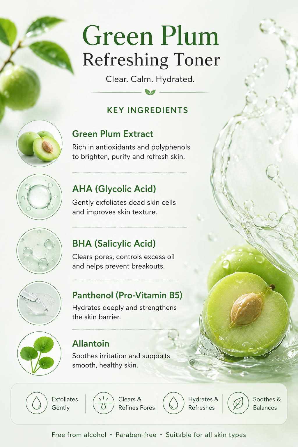 Green Plum Refreshing Toner AHA + BHA beauty of joseon - Image 6