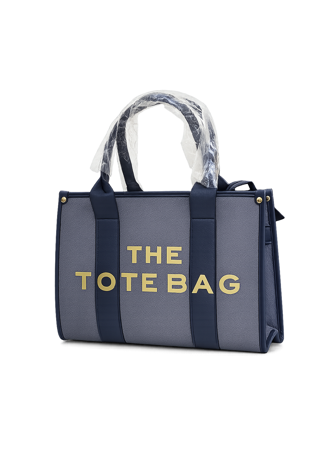 Classic Denim Statement Tote with Crossbody Strap