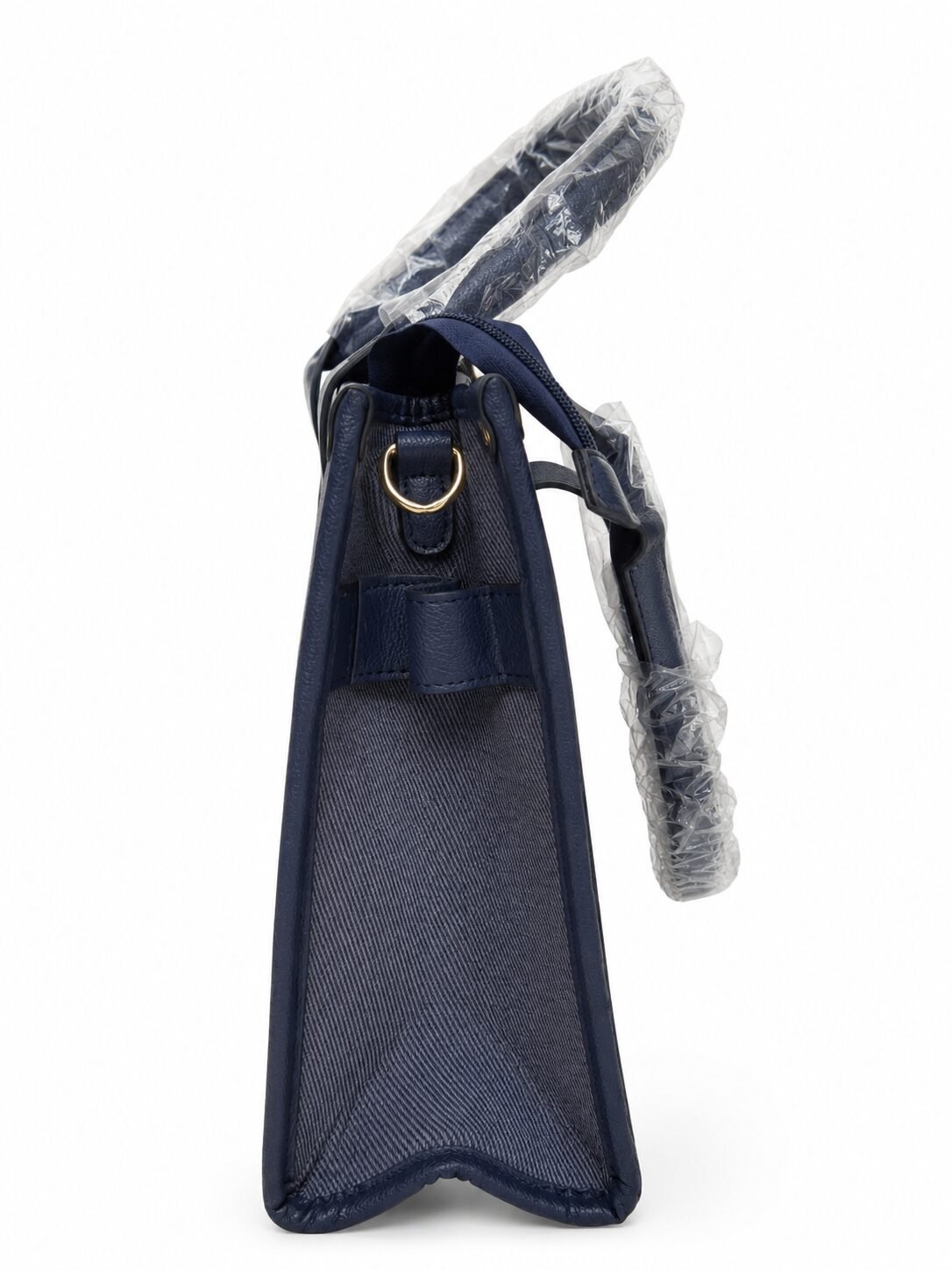Classic Denim Statement Tote with Crossbody Strap - Image 3