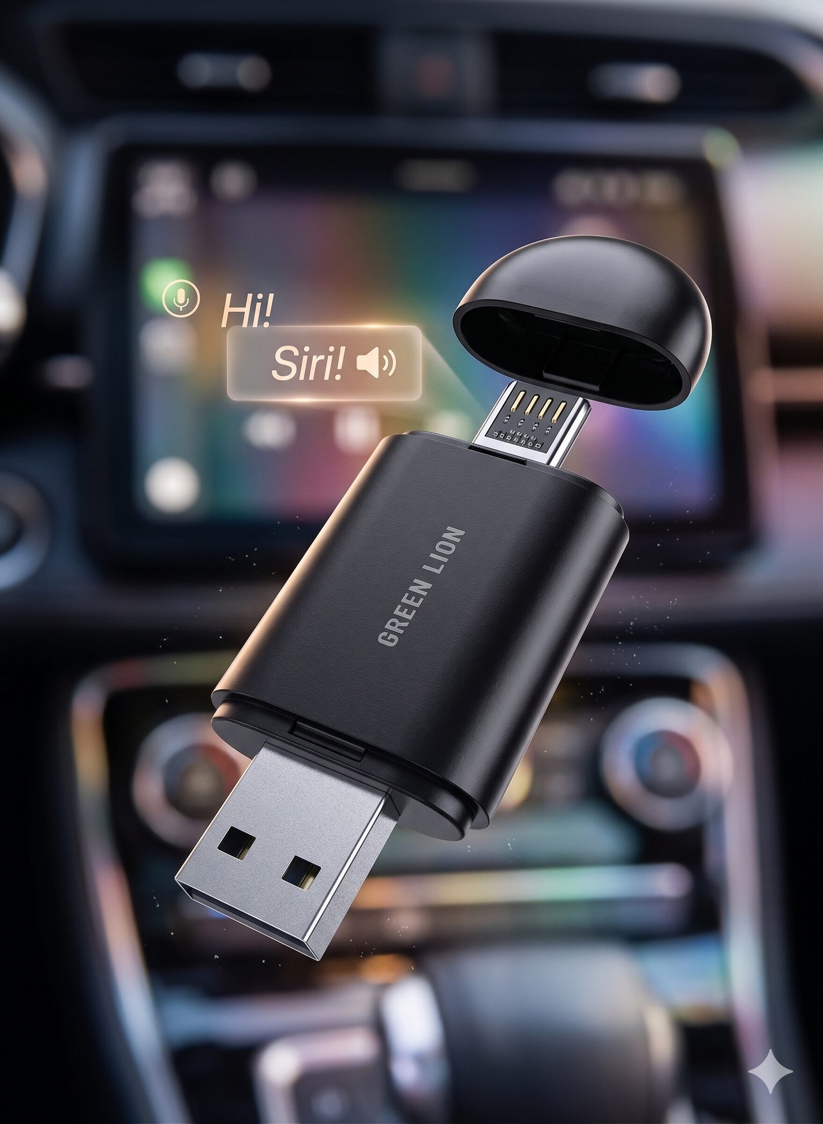 Green Lion 2-in-1 Wireless CarPlay & Android Auto Adapter – Wired to Wireless Dongle — view 4 of 4
