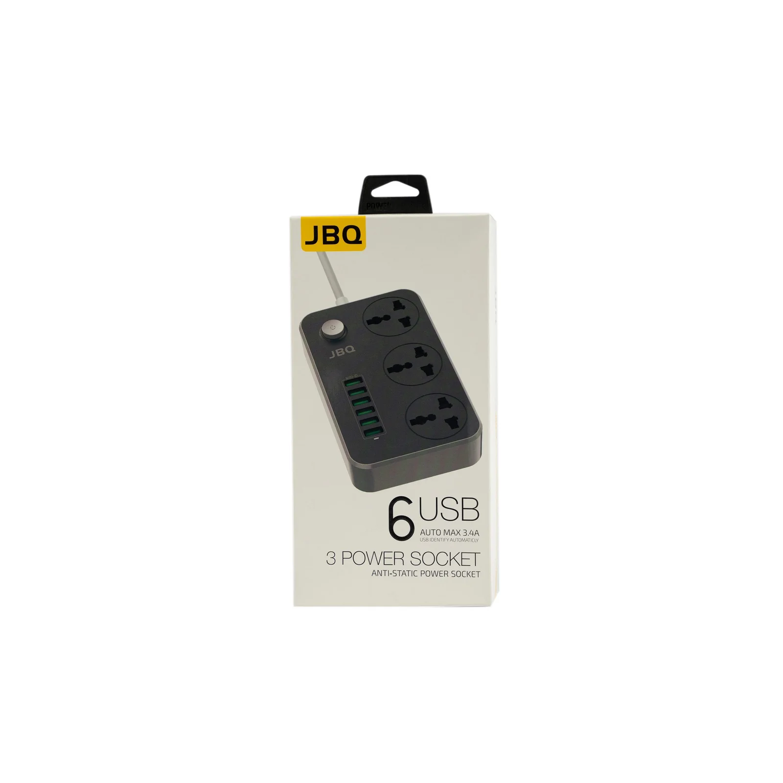 3 AC Socket USB Charger Black/Grey — view 5 of 5