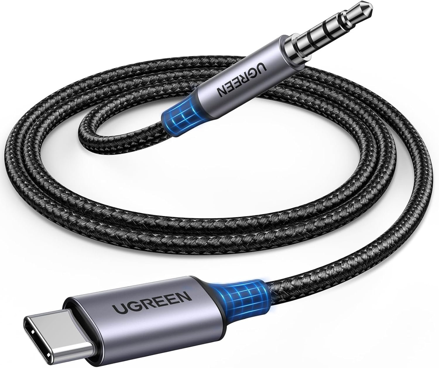 USB C Male to 3.5mm Audio Cable with DAC Chip 1M Headphone Adapter Audio Male Jack Plug Cable Car Stereo Adapter — view 3 of 8