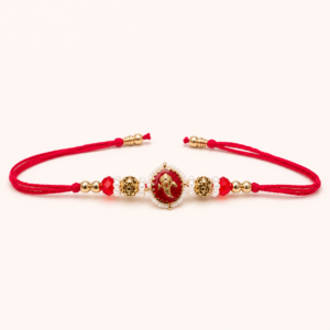 Shree Ganesha Pearl & Crystal Rakhi