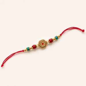 Royal Hexagon Crystal Rakhi – Premium Kundan Designer Raksha Bandhan Bracelet