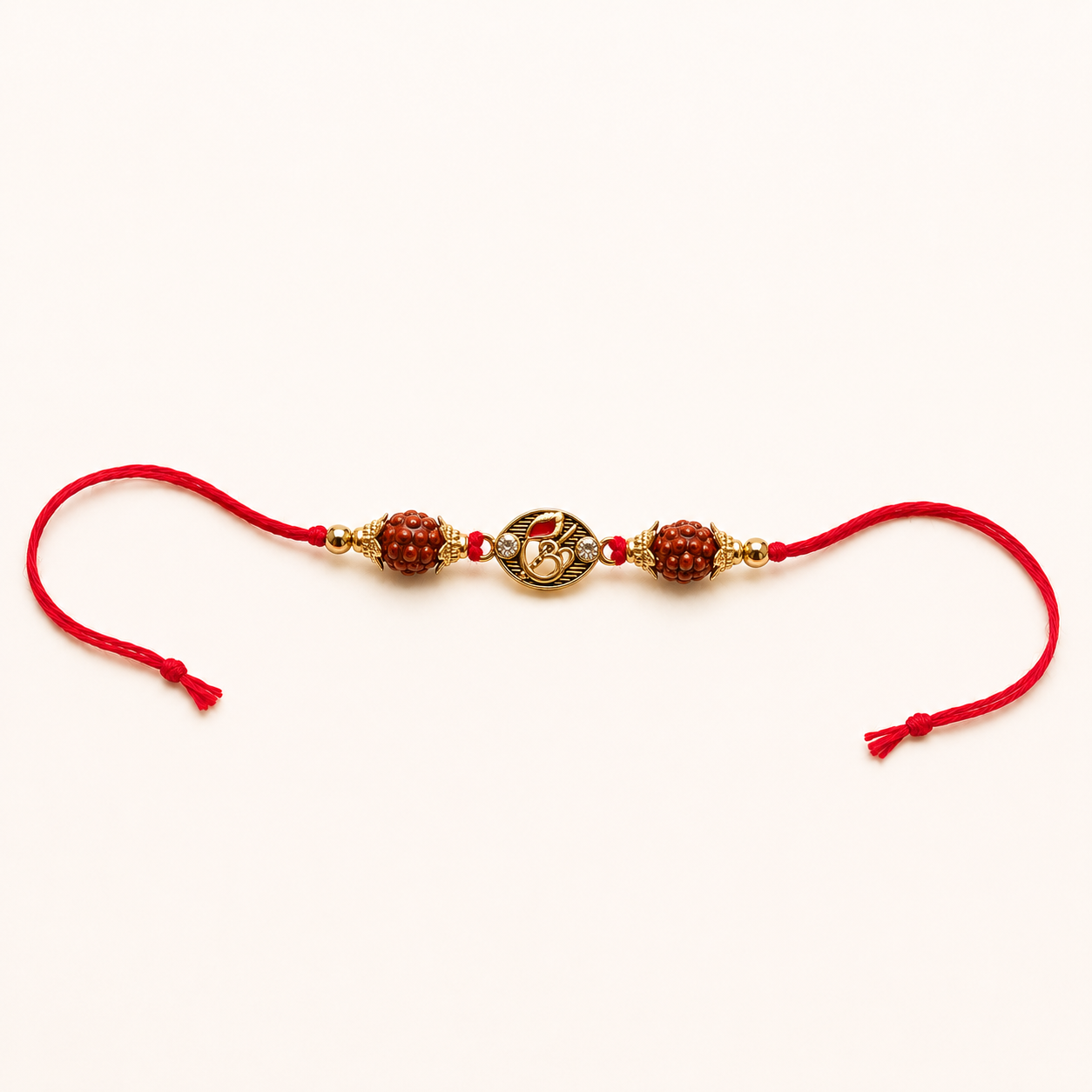Divine Om Rudraksha Rakhi – Premium Spiritual Designer Raksha Bandhan Bracelet