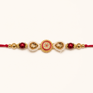 Royal Twin Kundan Pearl Rakhi – Premium Designer Raksha Bandhan Bracelet