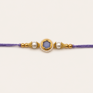 Royal Lavender Pearl Rakhi – Premium Stone Designer Raksha Bandhan Bracelet