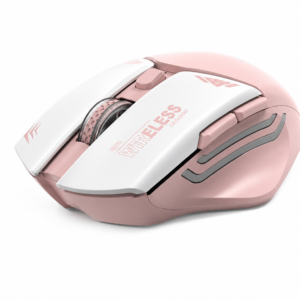 Wireless Mouse 2.4G Nano USB with 10m Rage and 1600 DPI / Power Saving Technology / Gaming Design - Pink