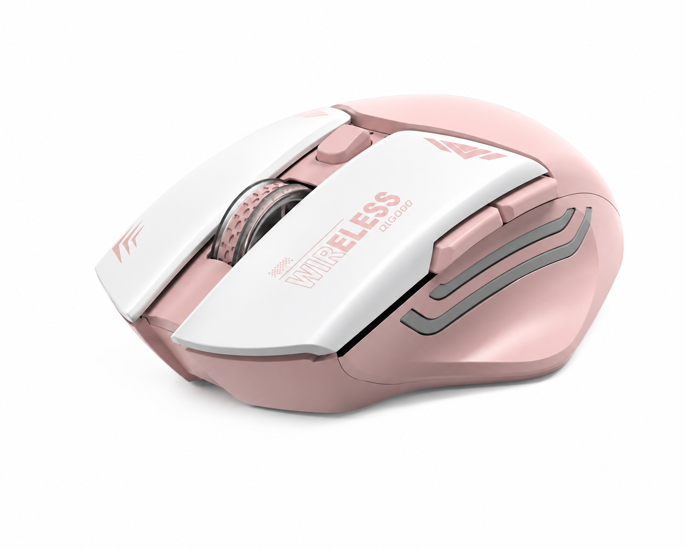 Wireless Mouse 2.4G Nano USB with 10m Rage and 1600 DPI / Power Saving Technology / Gaming Design - Pink
