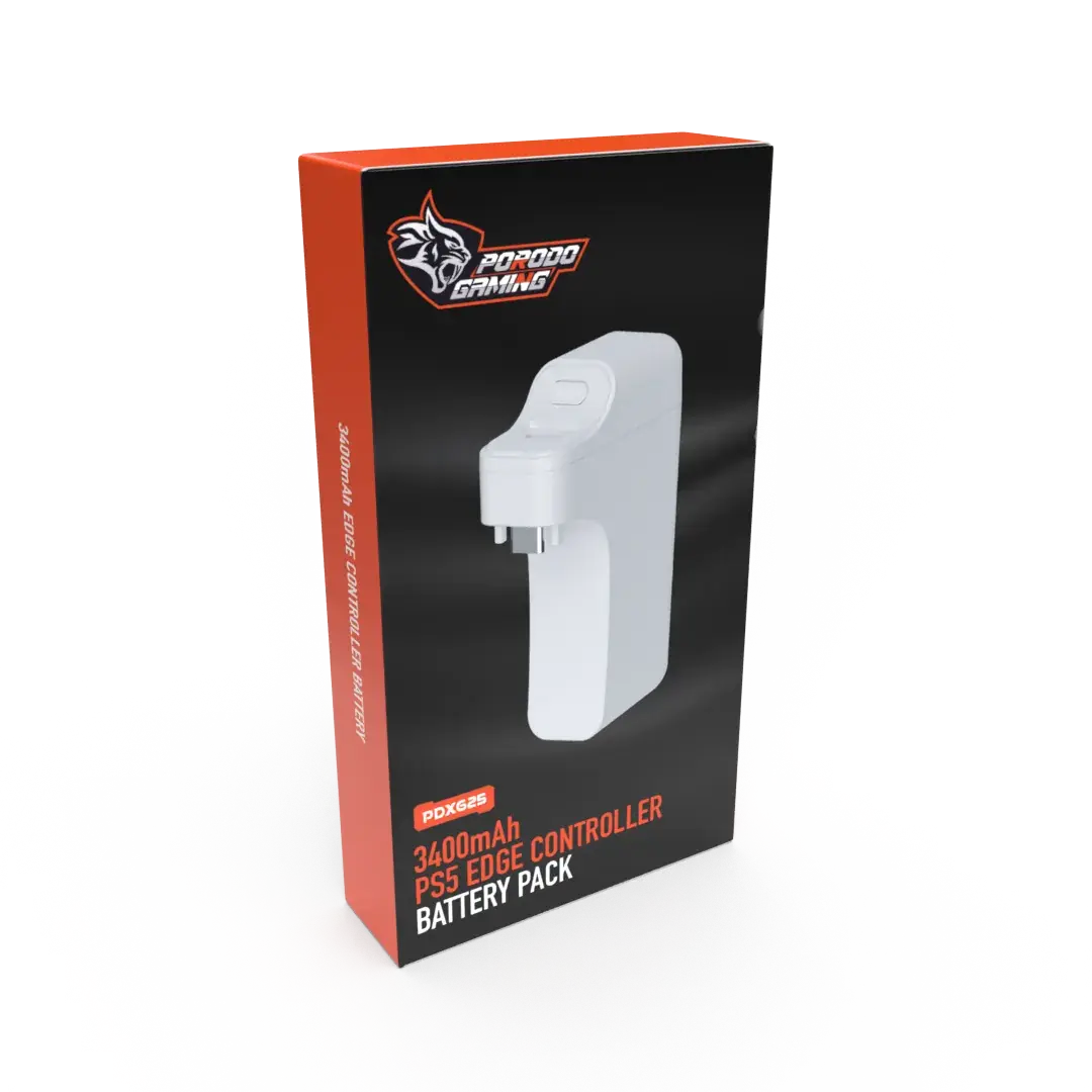 Porodo Gaming PS5 Edge Controller Battery Pack, 3400 مللي أمبير, White — view 4 of 4