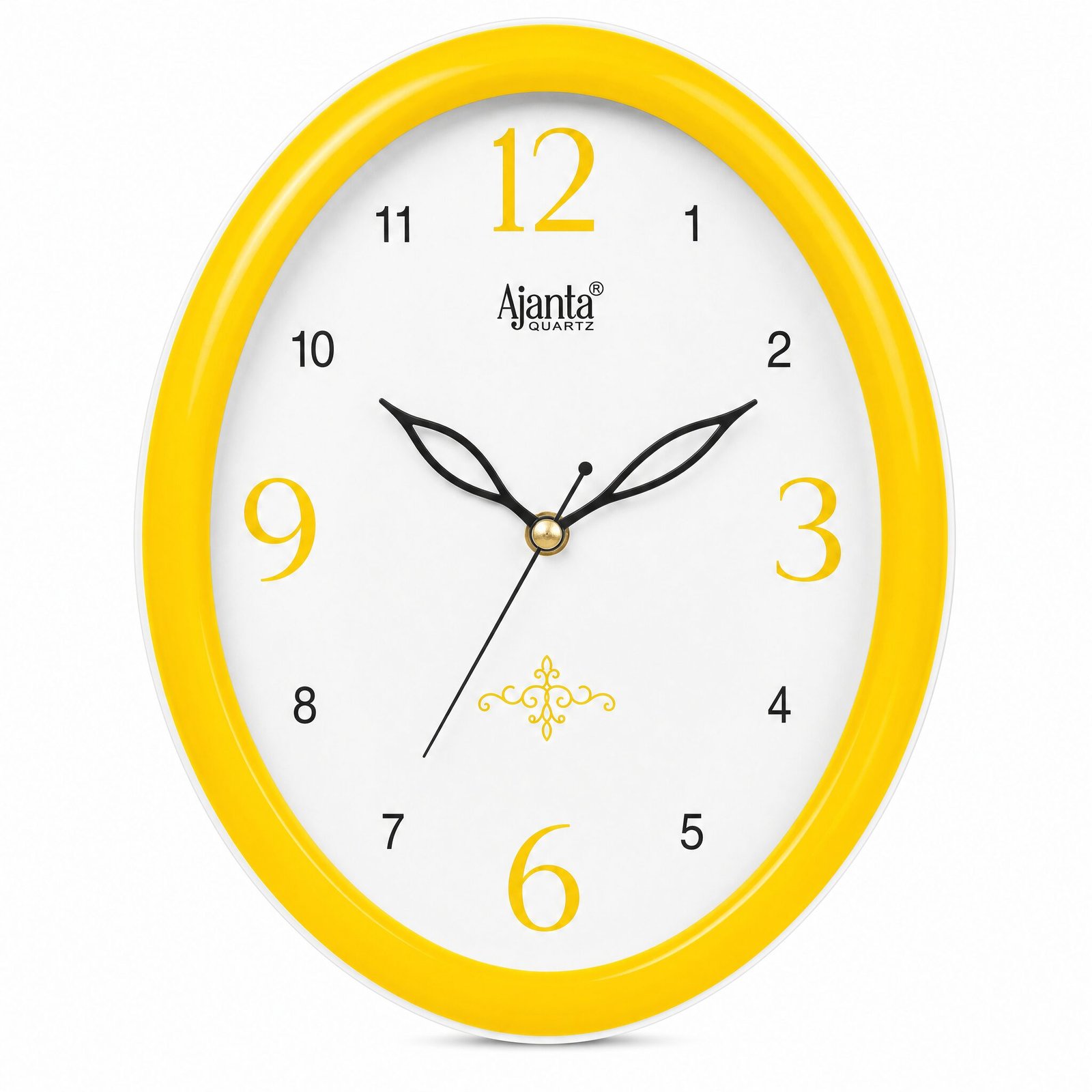 Ajanta Sunshine Yellow Oval Wall Clock