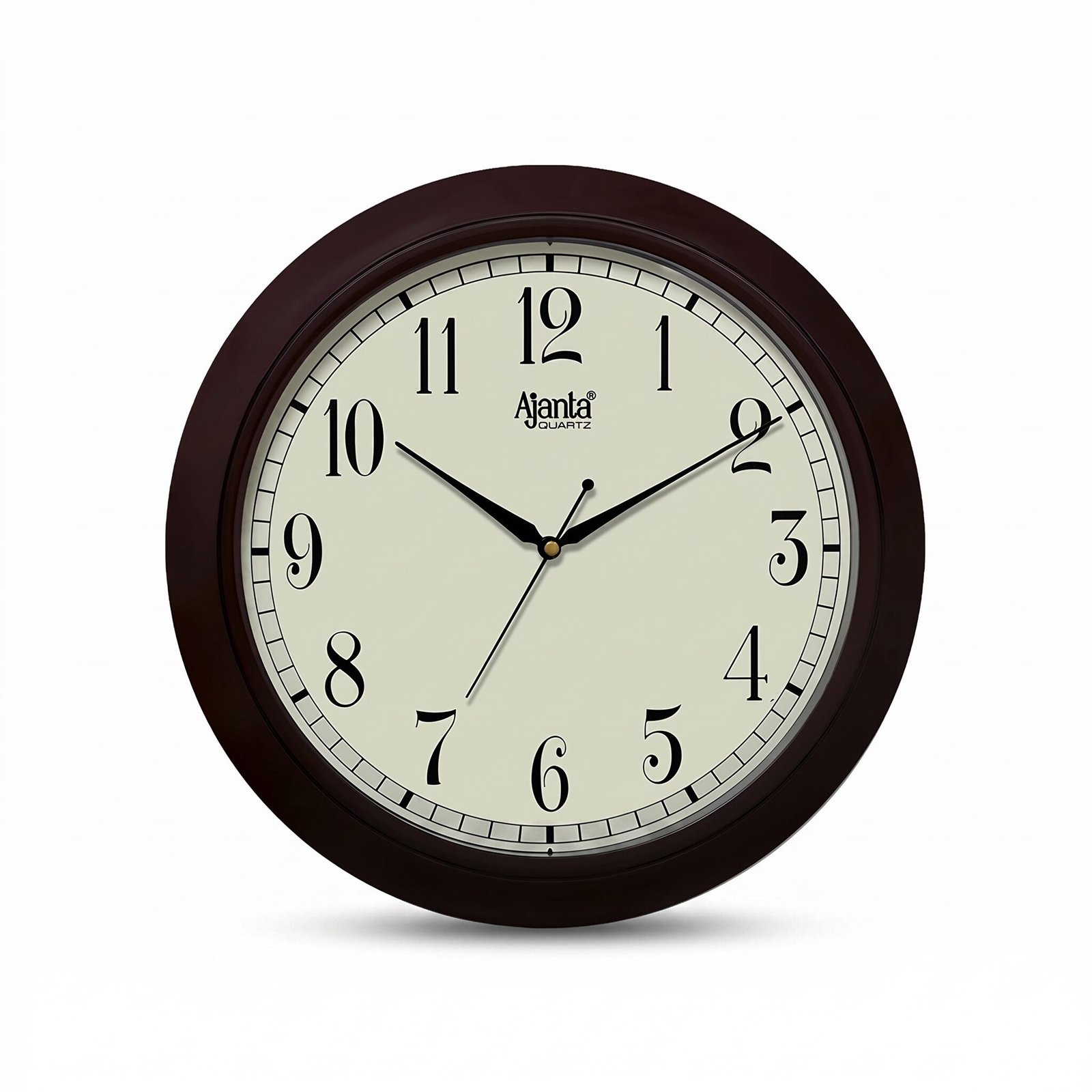 Ajanta Classic Brown Round Quartz Wall Clock