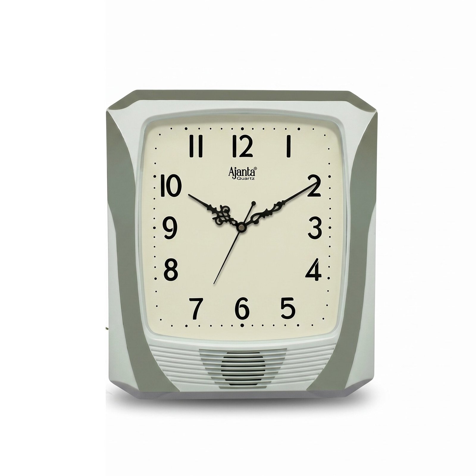 Ajanta Quartz Musical Wall Clock – Silver & White