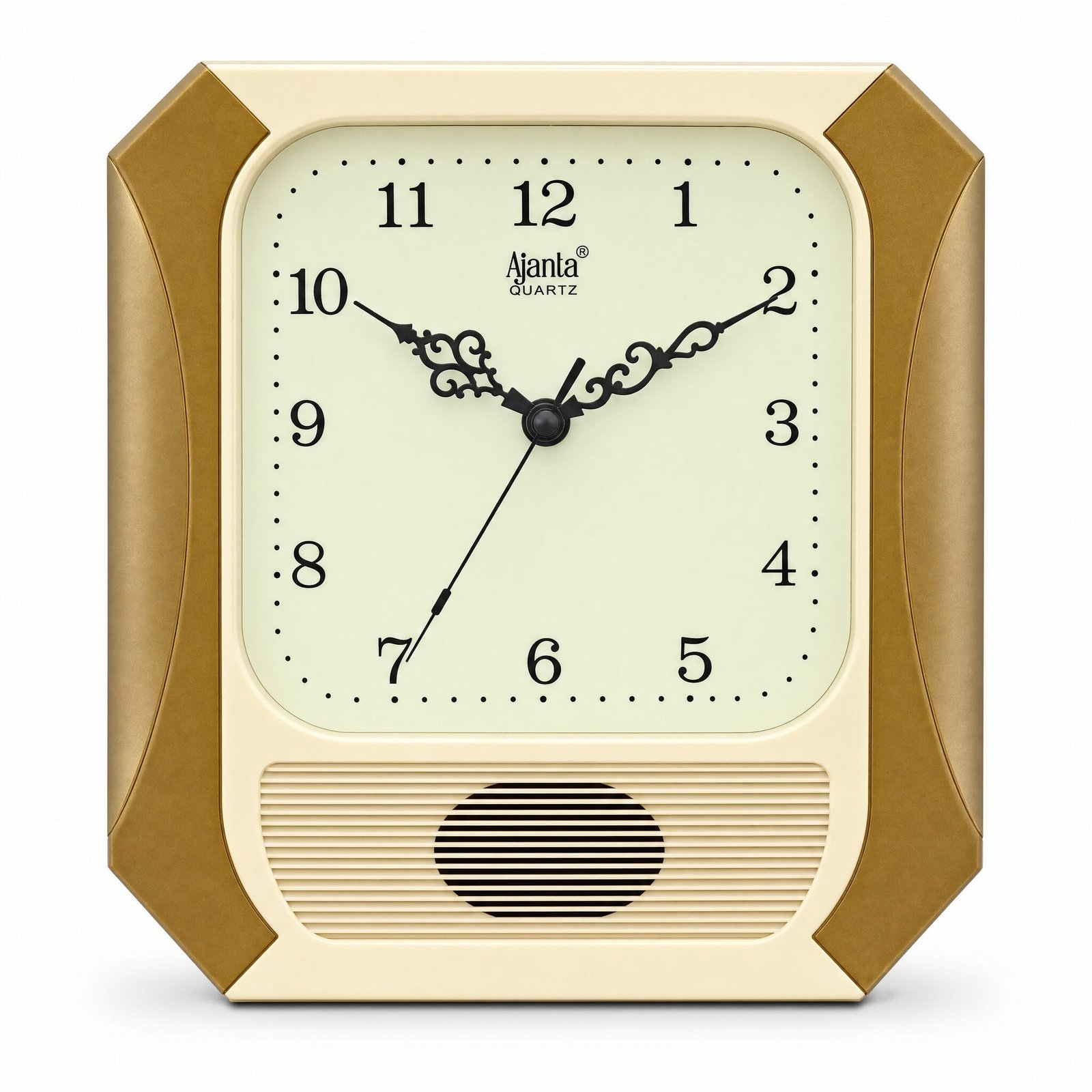 Ajanta Heritage Ivory & Gold Quartz Musical Wall Clock