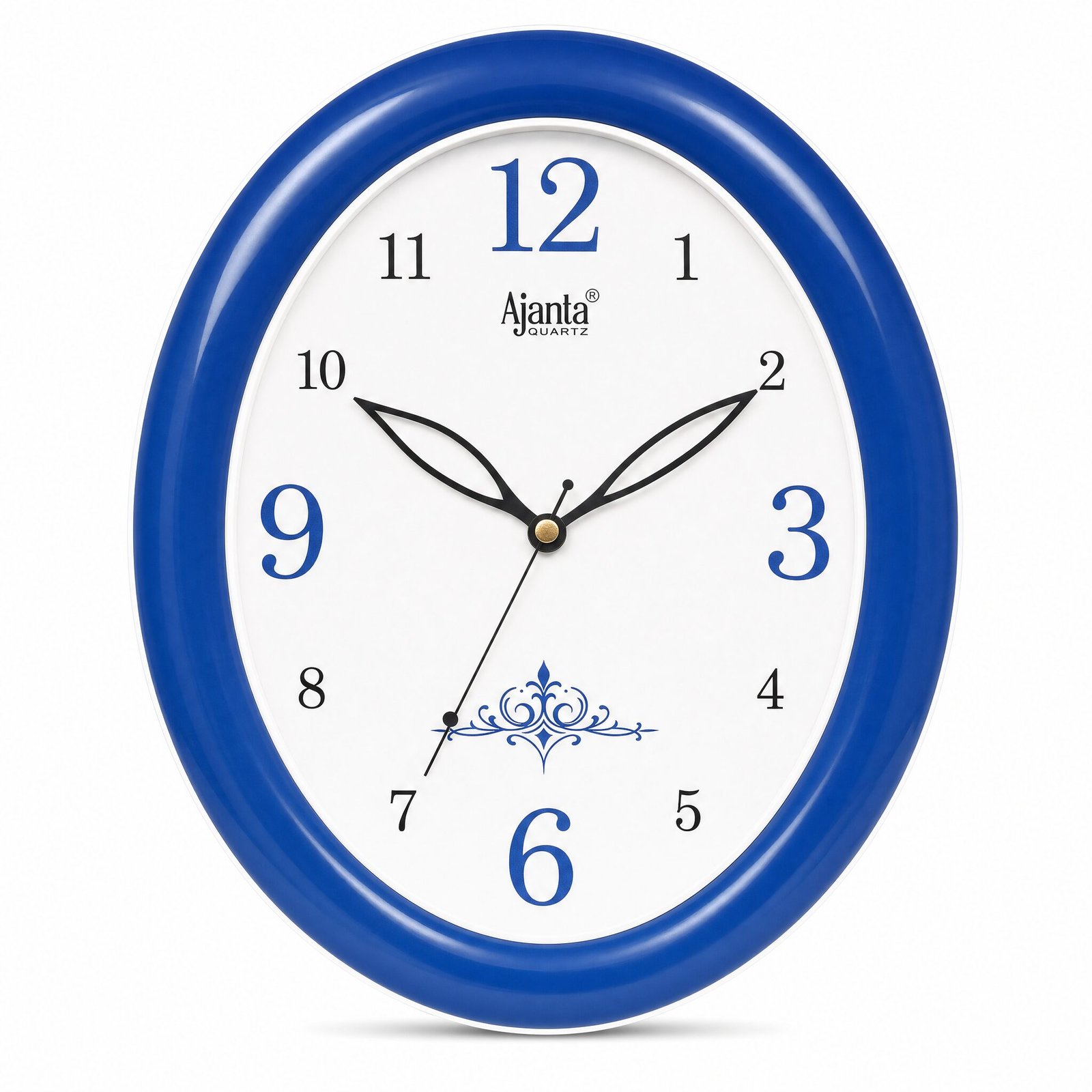 Ajanta Classic Blue Oval Quartz Wall Clock