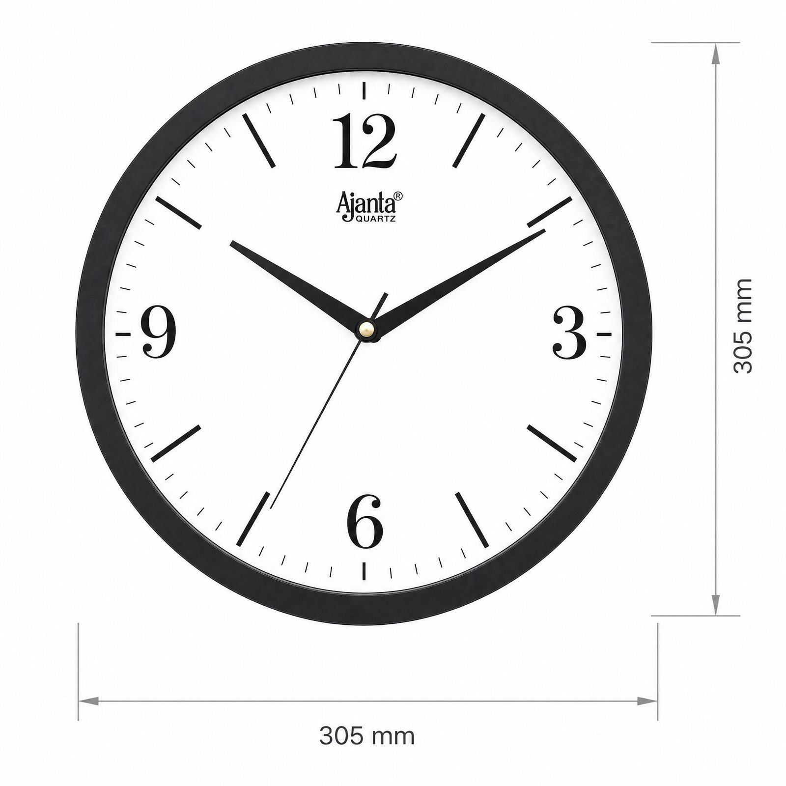 Ajanta Classic Black & White Quartz Wall Clock — view 3 of 6
