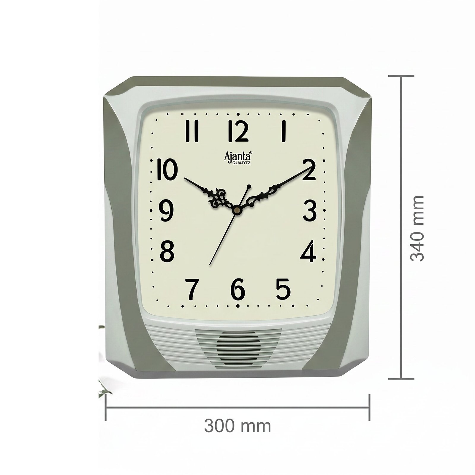 Ajanta Quartz Musical Wall Clock – Silver & White — view 2 of 3