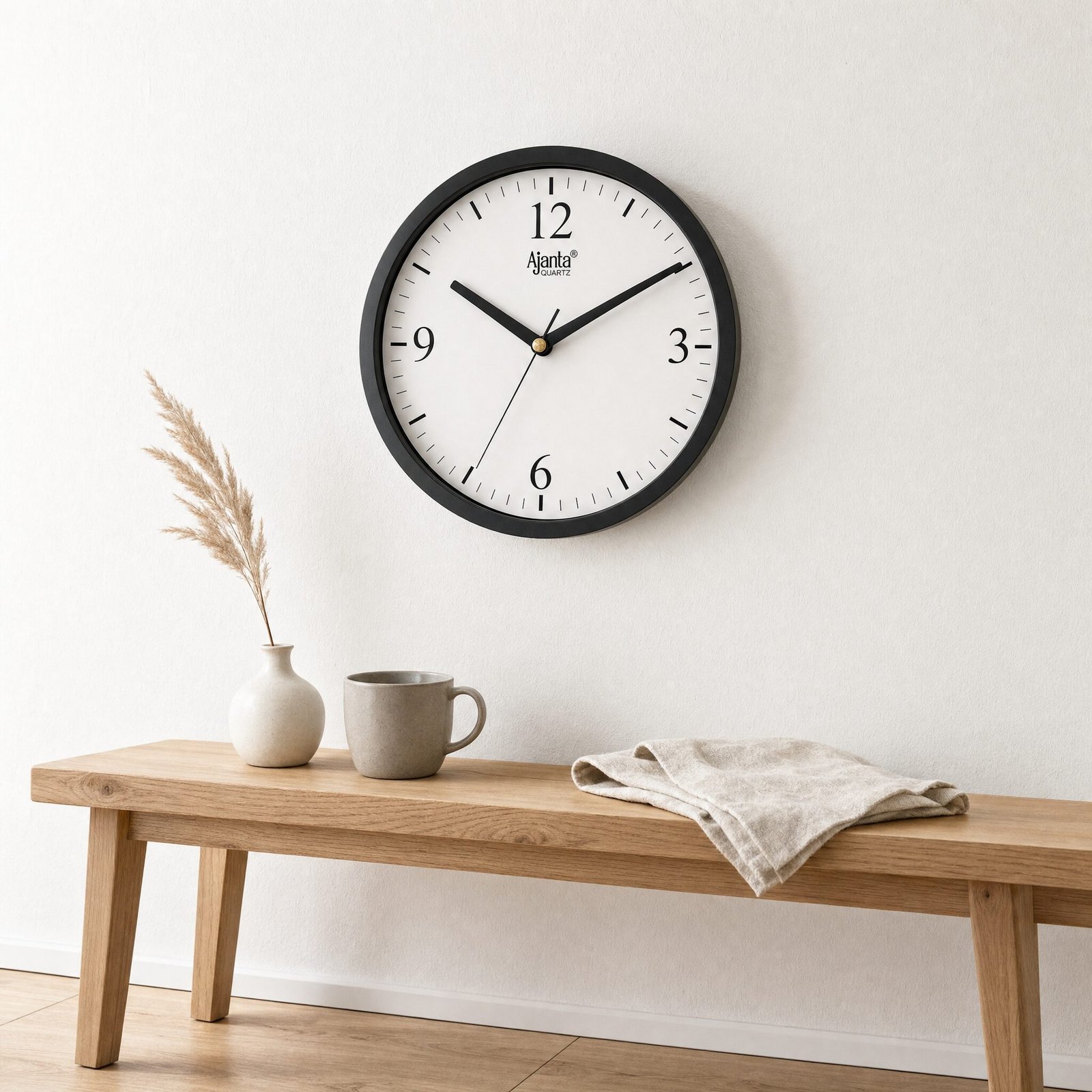 Ajanta Classic Black & White Quartz Wall Clock — view 4 of 6
