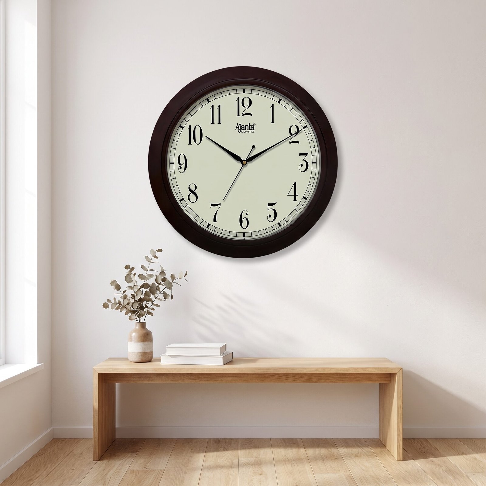 Ajanta Classic Brown Round Quartz Wall Clock — view 3 of 5