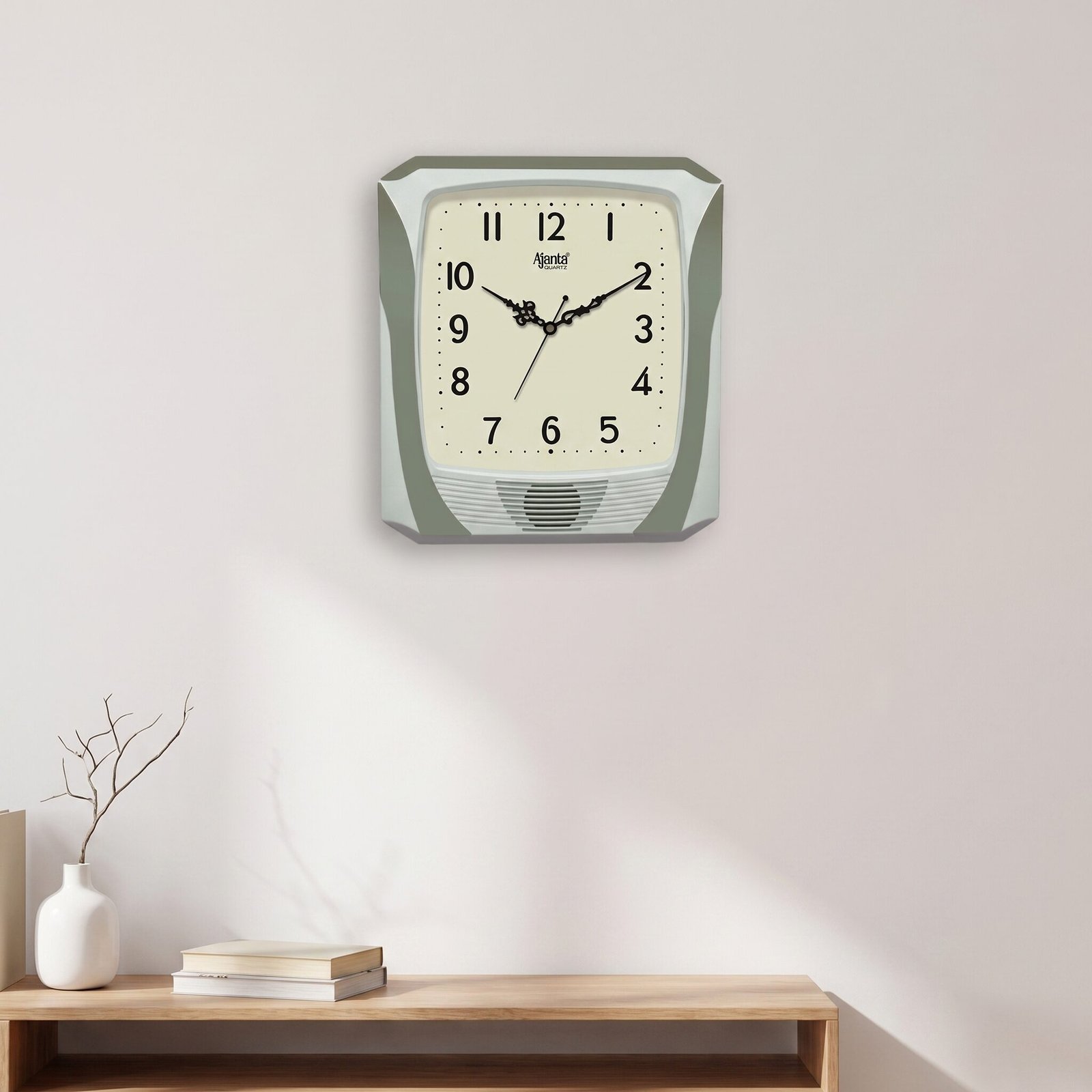 Ajanta Quartz Musical Wall Clock – Silver & White — view 3 of 3