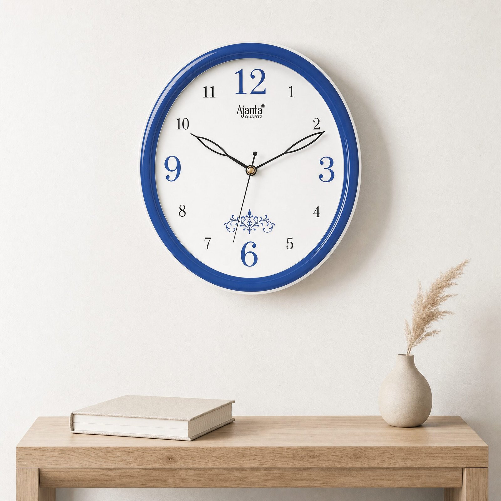 Ajanta Classic Blue Oval Quartz Wall Clock — view 2 of 3