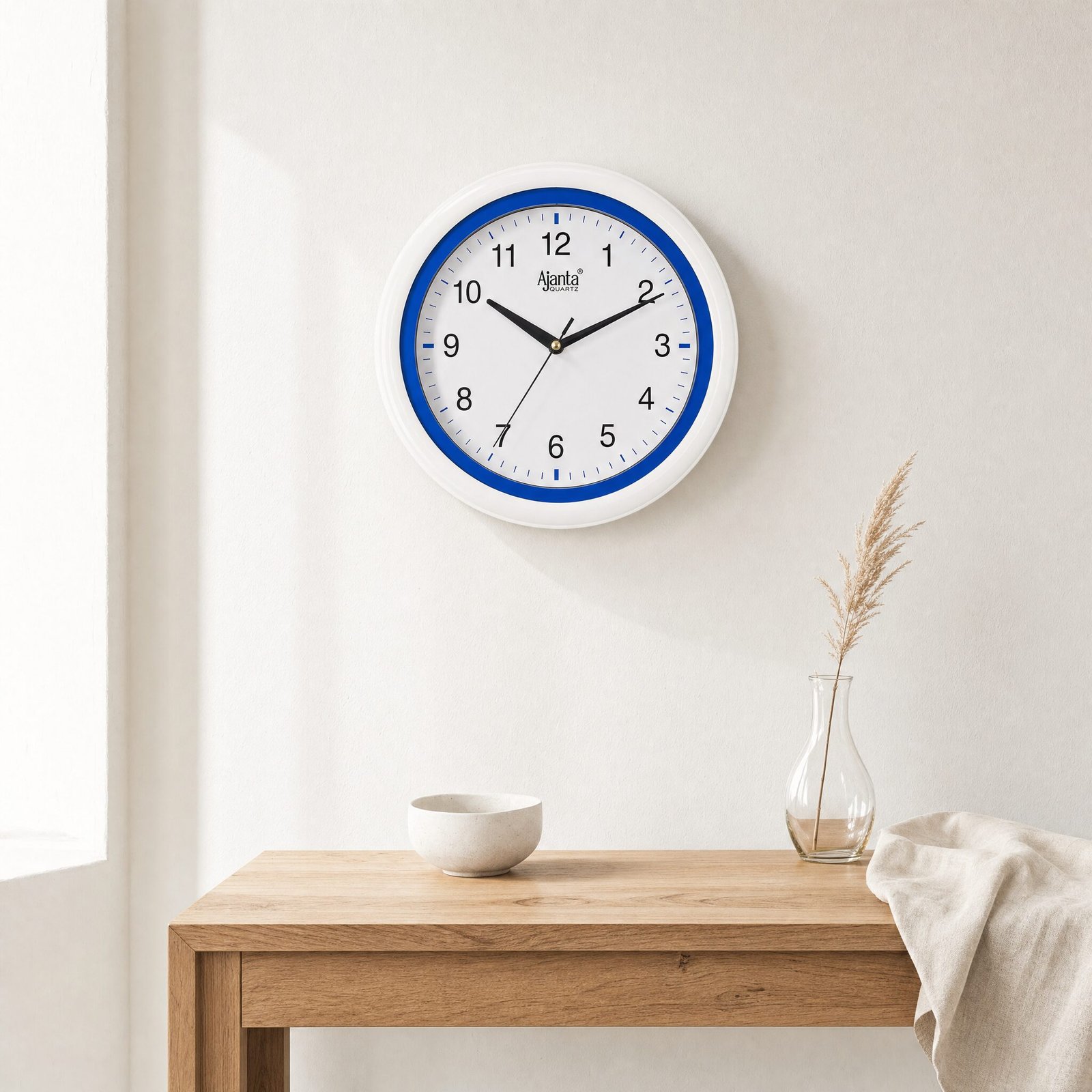 Ajanta Classic Blue & White Round Wall Clock — view 3 of 5