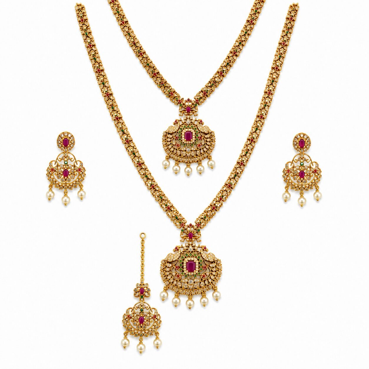 Maharani Ruby Kundan Bridal Jewellery Set