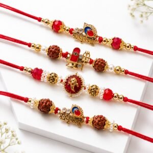 Divine Blessings Rakhi Combo – Set of 4