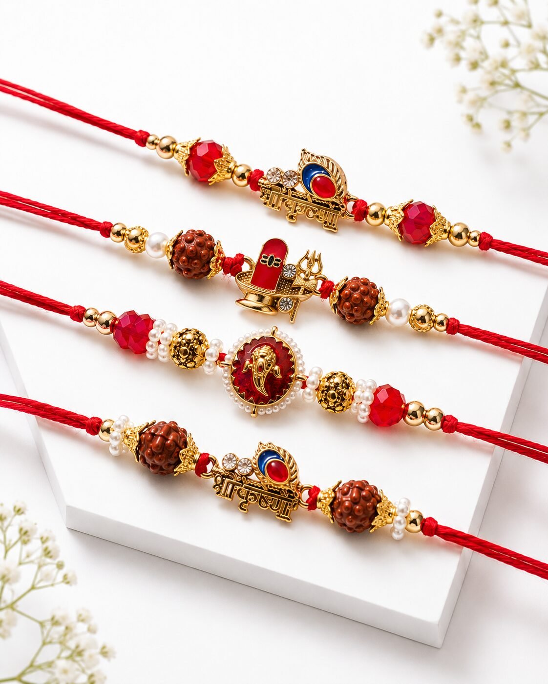 Divine Blessings Rakhi Combo – Set of 4