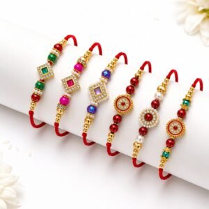 Elegant Rakhi Set of 6 – Premium Raksha Bandhan Combo
