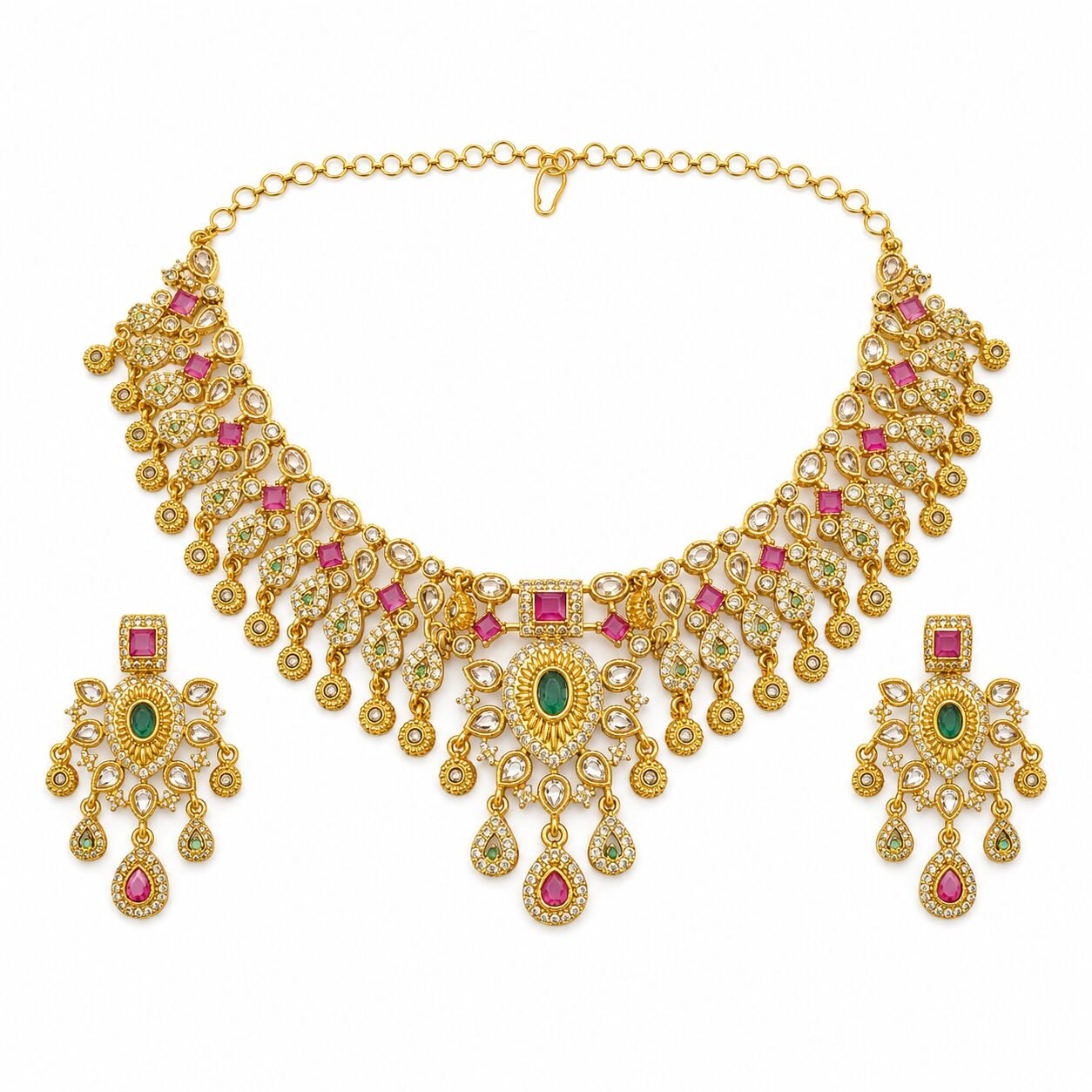 Maharani Navratna Kundan Necklace Set