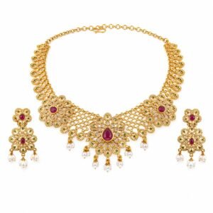 Maharani Ruby Peacock Necklace Set