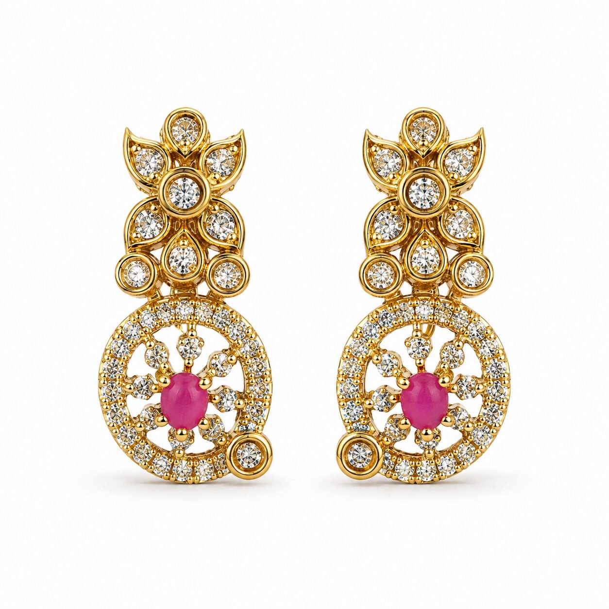 Royal Mayura Ruby & Emerald Necklace Set - Image 3