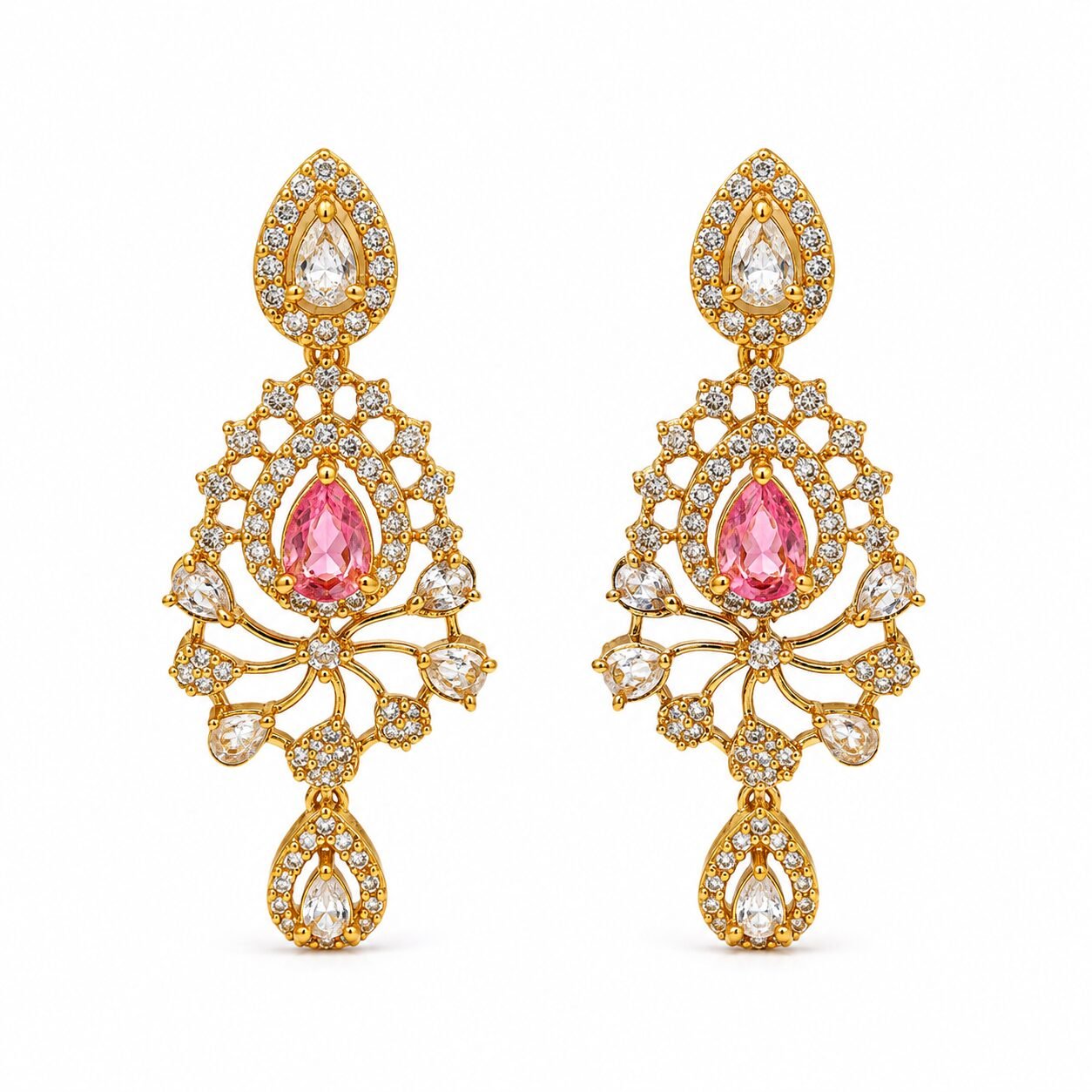 Navratna Royale Multicolour Necklace & Earrings Set - Image 3