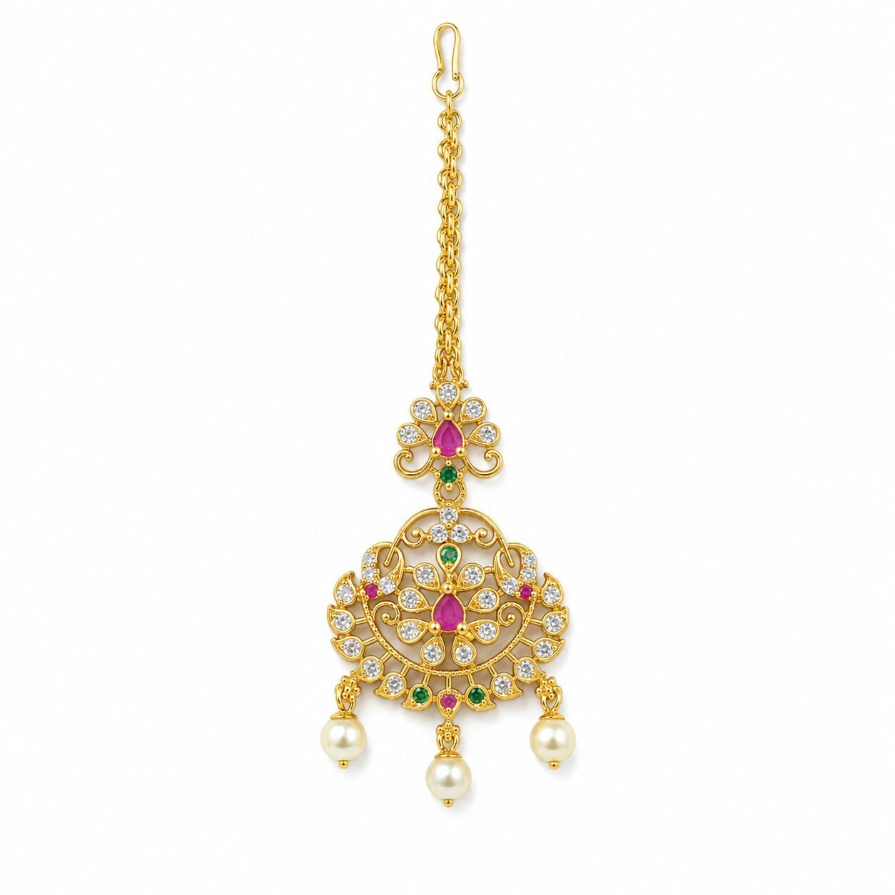 Maharani Ruby Kundan Bridal Jewellery Set - Image 5
