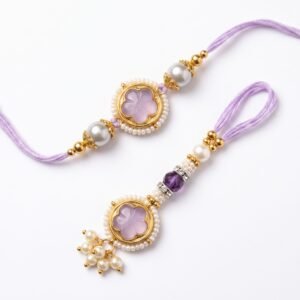 Lavender Bloom Bhaiya Bhabhi Rakhi Set