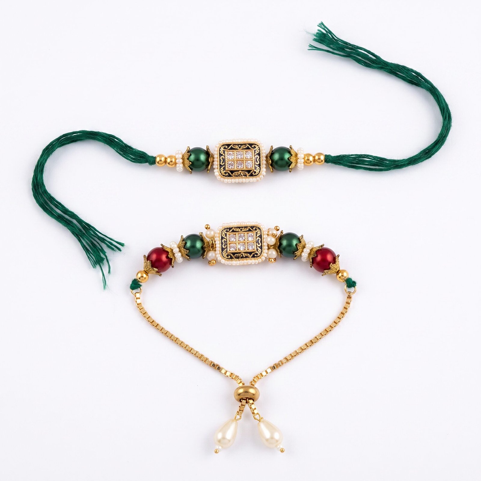 Emerald Royal Bhaiya Bhabhi Rakhi Set