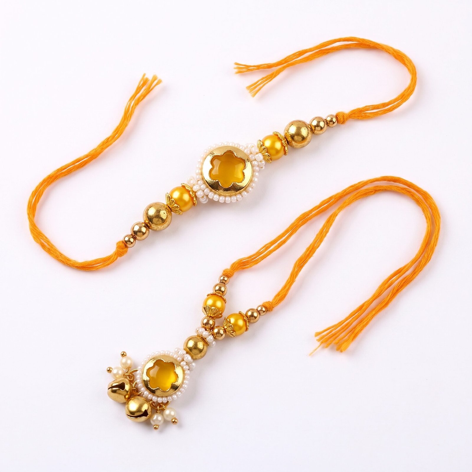 Golden Marigold Bhaiya Bhabhi Rakhi Set