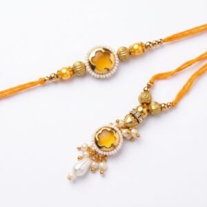 Sunlit Pearl Bhaiya Bhabhi Rakhi Set