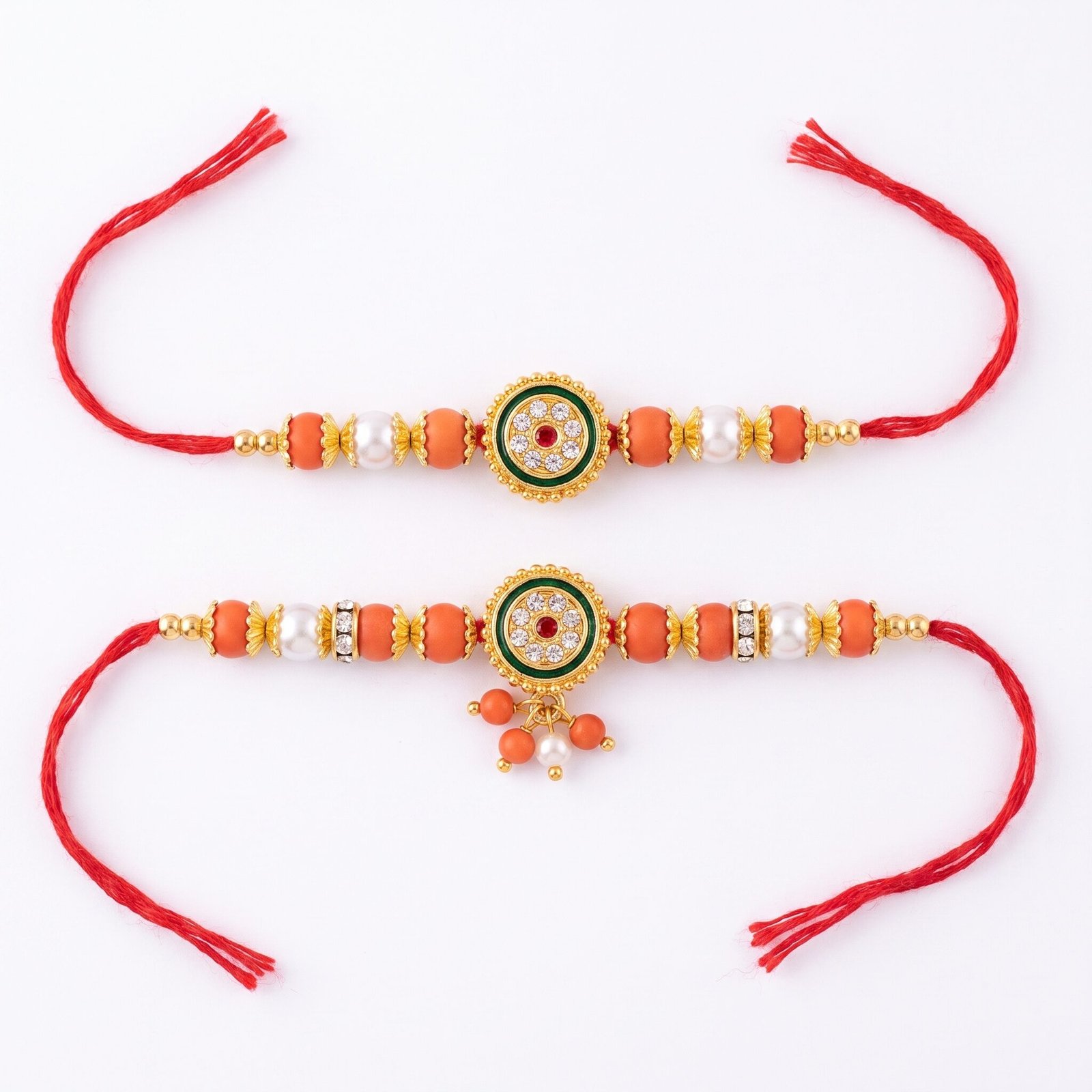 Coral Heritage Bhaiya Bhabhi Rakhi Set