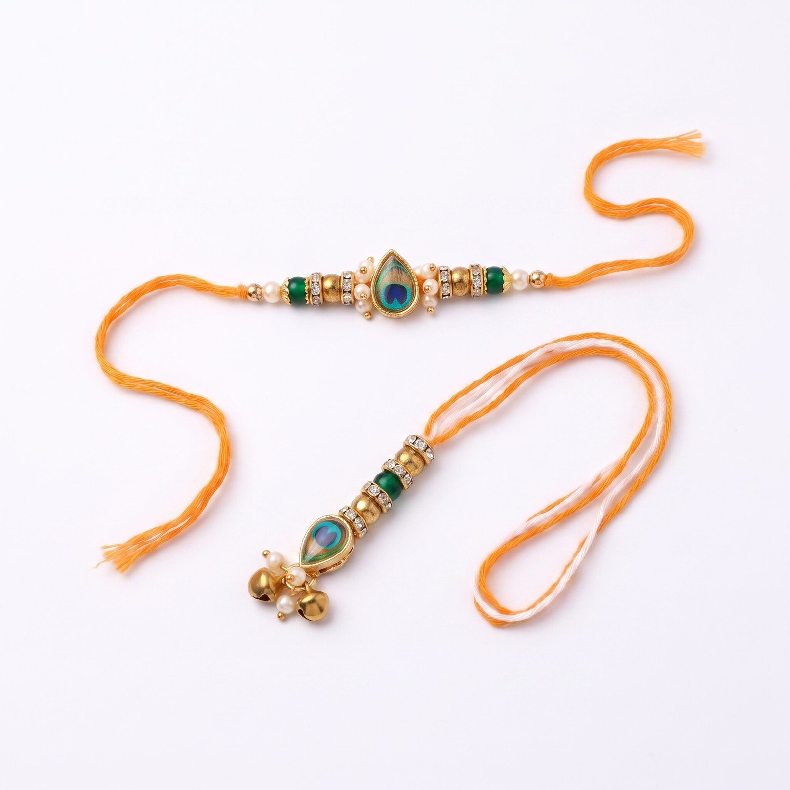 Peacock Elegance Bhaiya Bhabhi Rakhi Set