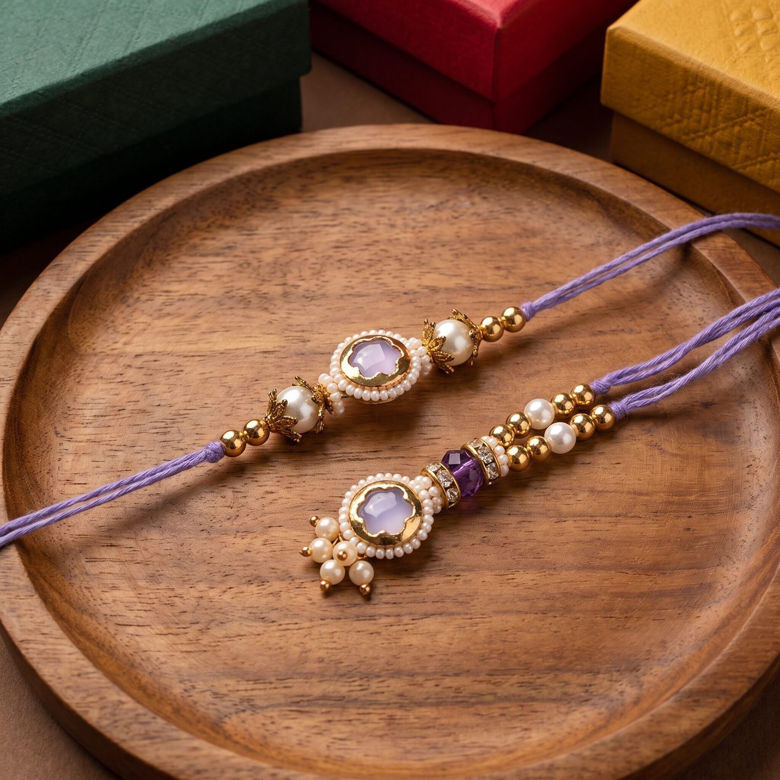 Lavender Bloom Bhaiya Bhabhi Rakhi Set — view 2 of 2
